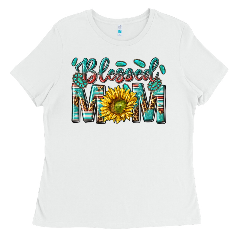 Western Blessed Mom With Sunflower Ladies Tee by texasbilliewilder | Teevron