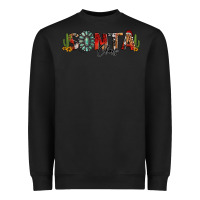 Black western christmas santa claus sunflowers and cactus Heavyweight Sweatshirt - Jasminsmagicworld