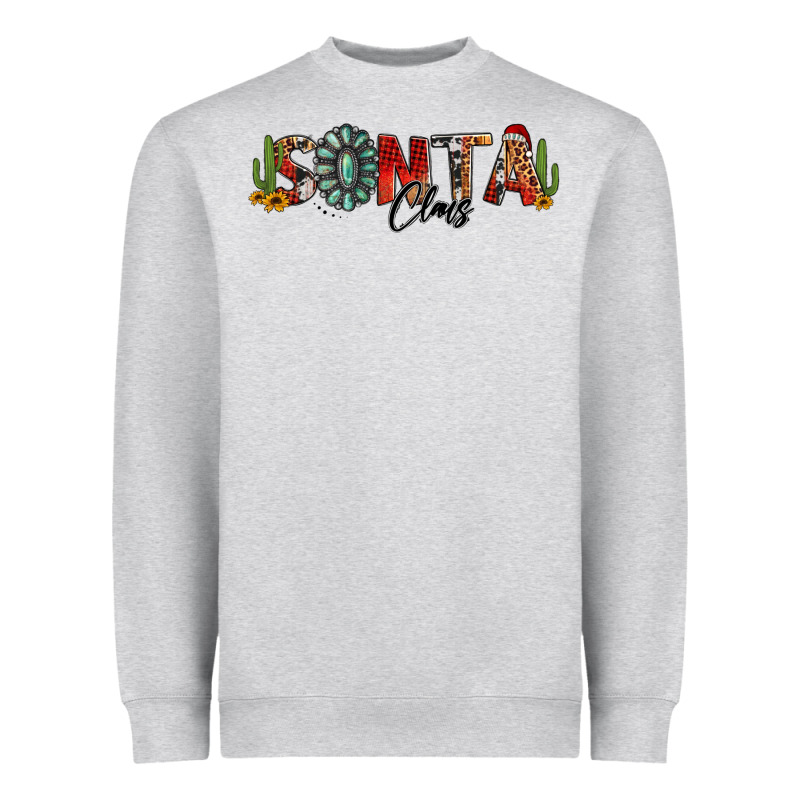 Western Christmas Santa Claus Sunflowers And Cactus Heavyweight Sweatshirt by Jasminsmagicworld | Teevron