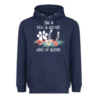 Navy Im A Dog And Horse Kind Of Queen Heavyweight Hoodie - Bettercallsaul