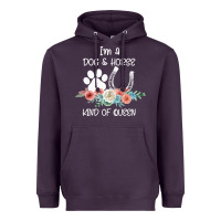 Plum Im A Dog And Horse Kind Of Queen Heavyweight Hoodie - Bettercallsaul