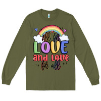Army Green all for love and love for all Long Sleeve Tee - MaliasSmallBusiness