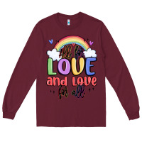 Burgundy all for love and love for all Long Sleeve Tee - MaliasSmallBusiness