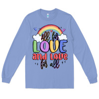 Colony Blue all for love and love for all Long Sleeve Tee - MaliasSmallBusiness
