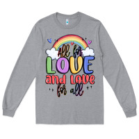 Heather Grey all for love and love for all Long Sleeve Tee - MaliasSmallBusiness