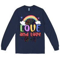 Navy all for love and love for all Long Sleeve Tee - MaliasSmallBusiness