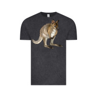 Vintage Black Hand Drawn Wallaby Animal Vintage Tee - LillyAllenDesigns