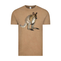 Vintage Coffee Hand Drawn Wallaby Animal Vintage Tee - LillyAllenDesigns