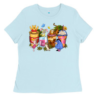 Baby Blue cartoon characters coffee cups Ladies Tee - Zillion Design Studio