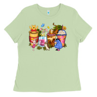 Matcha cartoon characters coffee cups Ladies Tee - Zillion Design Studio