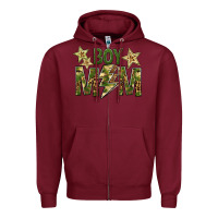 Burgundy Boy Mom Zipper Hoodie - BundleAndBundleShop