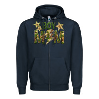 Navy Boy Mom Zipper Hoodie - BundleAndBundleShop