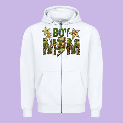 Boy Mom Zipper Hoodie Designed By Bundleandbundleshop