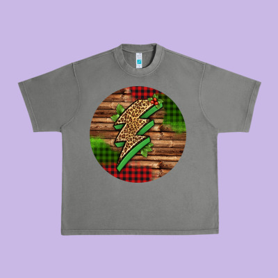 Leopard Lightning Bolt Christmas Urban Heavy Tee Designed By Jasminsmagicworld