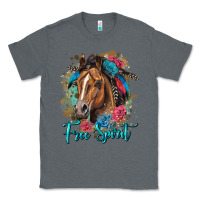 Charcoal Heather free spirit quarter horse floral Classic Tee - LillyAllenDesigns