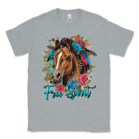 Heather Grey free spirit quarter horse floral Classic Tee - LillyAllenDesigns