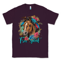 Plum free spirit quarter horse floral Classic Tee - LillyAllenDesigns
