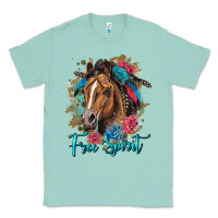 Seafoam free spirit quarter horse floral Classic Tee - LillyAllenDesigns