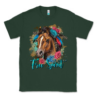 Sports Green free spirit quarter horse floral Classic Tee - LillyAllenDesigns