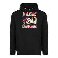 Black Cool I Love Music Shirt Gifts Music Is My Second Language Heavyweight Hoodie - Bettercallsaul