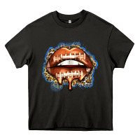 Asphalt american football lips Heavy Core Tee - Zillion Design Studio