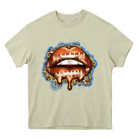 Mossy american football lips Heavy Core Tee - Zillion Design Studio