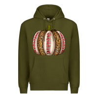 Army Green Baseball Pumpkin Premium Hoodie - texasbilliewilder