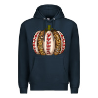 Navy Baseball Pumpkin Premium Hoodie - texasbilliewilder