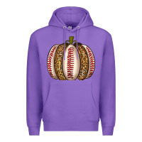 Purple Baseball Pumpkin Premium Hoodie - texasbilliewilder