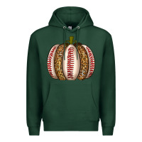 Sports Green Baseball Pumpkin Premium Hoodie - texasbilliewilder
