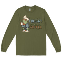 Army Green froggy before coffee Long Sleeve Tee - MaliasSmallBusiness
