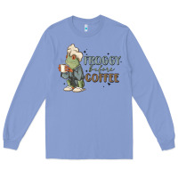 Colony Blue froggy before coffee Long Sleeve Tee - MaliasSmallBusiness