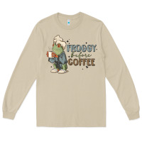 Mushroom froggy before coffee Long Sleeve Tee - MaliasSmallBusiness