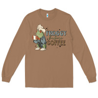 Toasted Coconut froggy before coffee Long Sleeve Tee - MaliasSmallBusiness