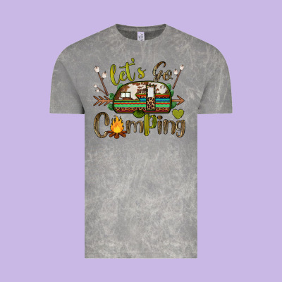 Let's Go Camping Vintage Tee Designed By Barkaloodesign