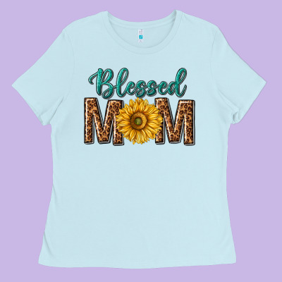 Western Blessed Mom With Sunflower Ladies Tee Designed By Texasbilliewilder