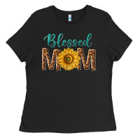 Black western blessed mom with sunflower Ladies Tee - texasbilliewilder