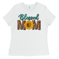 White western blessed mom with sunflower Ladies Tee - texasbilliewilder