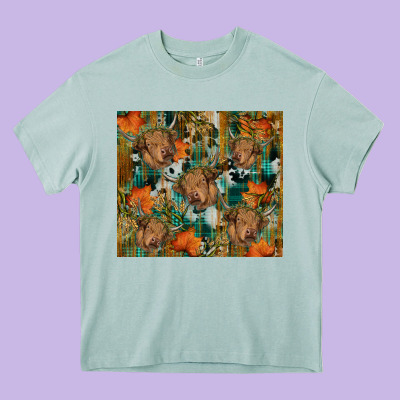 Fall Cowhide Highland Cow Tumbler Heavy Core Tee Designed By Ranaportraitstore