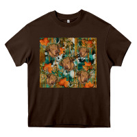 Chocolate Brown fall cowhide highland cow tumbler Heavy Core Tee - RanaPortraitStore