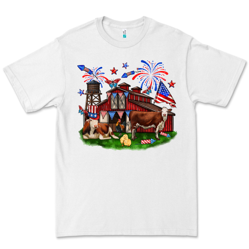 Barn Farm Animals 4th Of July Premium Tee by Neo Western | Teevron