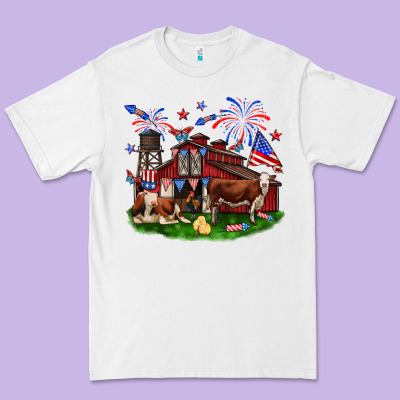 Barn Farm Animals 4th Of July Premium Tee Designed By Neo Western