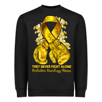 Black they never fight alone yellow ribbon with boxing g Heavyweight Sweatshirt - NancyCooperArtShop