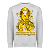 Heather Grey they never fight alone yellow ribbon with boxing g Heavyweight Sweatshirt - NancyCooperArtShop