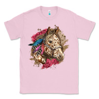 Bubblegum Pink Floral Appaloosa Horse With Feathers Classic Tee - LillyAllenDesigns