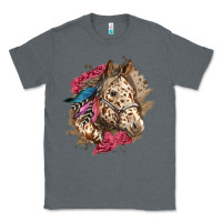 Charcoal Heather Floral Appaloosa Horse With Feathers Classic Tee - LillyAllenDesigns
