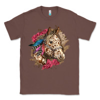 Chestnut Floral Appaloosa Horse With Feathers Classic Tee - LillyAllenDesigns