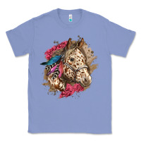 Colony Blue Floral Appaloosa Horse With Feathers Classic Tee - LillyAllenDesigns