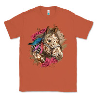 Copper Floral Appaloosa Horse With Feathers Classic Tee - LillyAllenDesigns