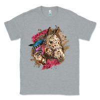 Heather Grey Floral Appaloosa Horse With Feathers Classic Tee - LillyAllenDesigns